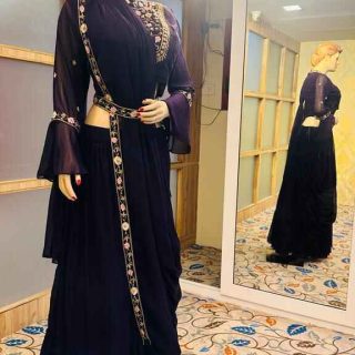 Dark purple Lehenga for all occasions – parties, engagements, birthdays, mehndi, and more. Versatile and attractive. Code: WCT00121. Contact: 7707014061.
